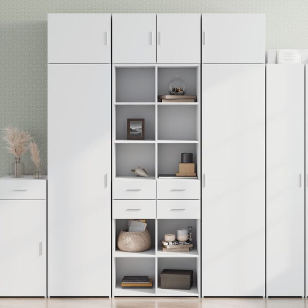 vidaXL Buffet haut blanc 70x42,5x185 cm bois d'ingénierie
