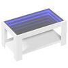vidaXL Table basse avec LED blanc 93x53x45 cm bois d'ing&eacute;nierie