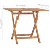 vidaXL Table &agrave; d&icirc;ner pliable de jardin 90x60x75 cm Bois de teck solide