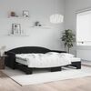 vidaXL Lit de jour avec lit gigogne et matelas noir 100x200 cm velours