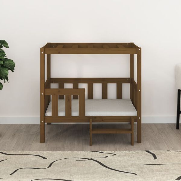 vidaXL Lit pour chien Marron miel 95,5x73,5x90 cm Bois de pin solide