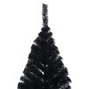vidaXL Demi sapin de Noël artificiel avec support Noir 210 cm PVC