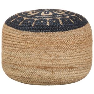 vidaXL Pouf fait &agrave; la main Bleu 45 x 30 cm Jute