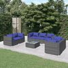 vidaXL Salon de jardin 8 pcs avec coussins r&eacute;sine tress&eacute;e gris