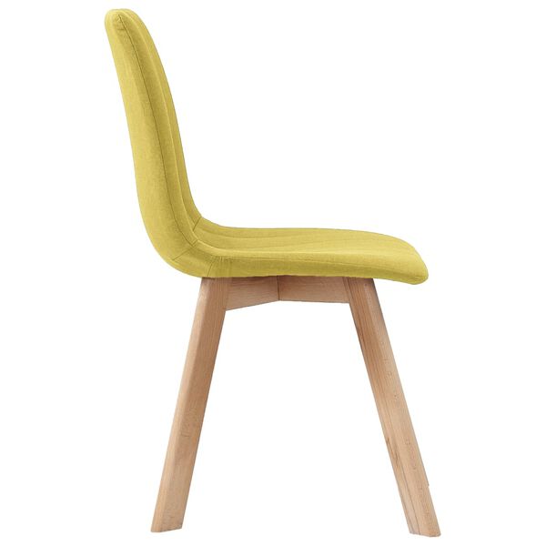 vidaXL Chaises &agrave; manger lot de 4 jaune tissu