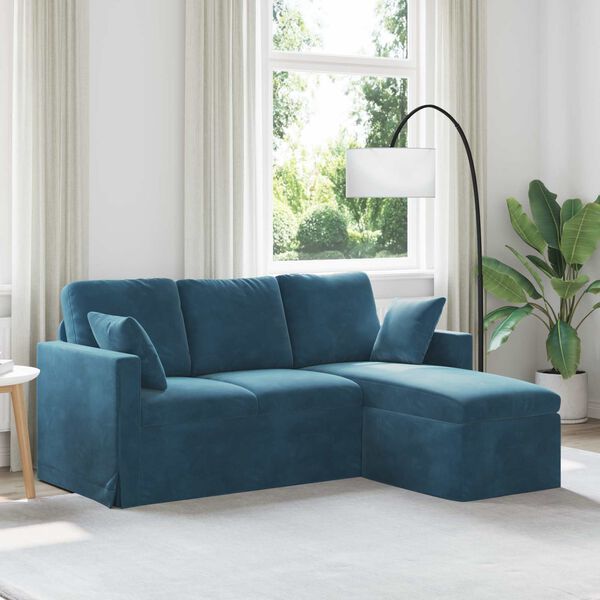 vidaXL Canap&eacute; Bleu Dimensions globales: 178 x 134 x 80 cm (l x P x H)