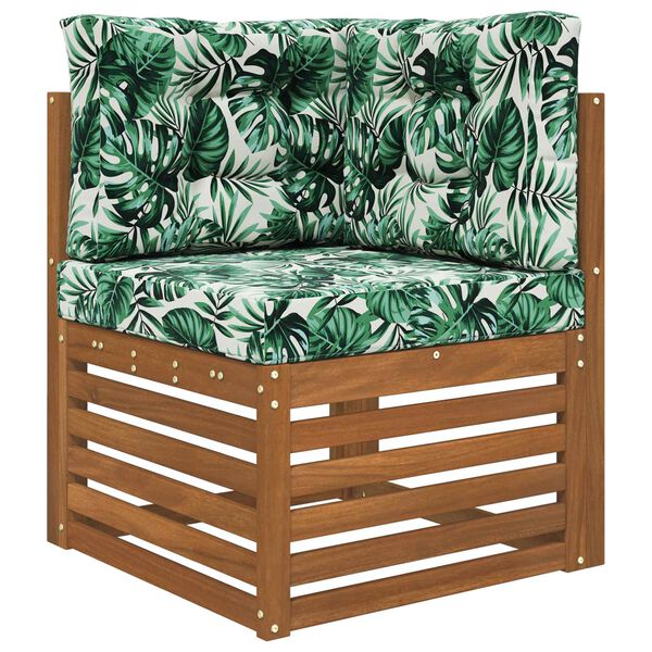 vidaXL Coussin de canap&eacute; d'ext&eacute;rieur 3 pcs Motif feuille Polyester