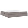 vidaXL Lit avec rangement et matelas Taupe 200 x 200 cm Polyester