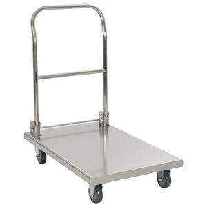 vidaXL Chariot &agrave; plateforme Argent&eacute; 82x53x86 cm Acier inoxydable