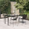 vidaXL Ensemble &agrave; manger de jardin 5 pcs Noir Rotin PVC