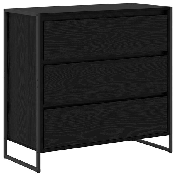 vidaXL Buffet Ch&ecirc;ne noir 79 x 36 x 75.5 cm Bois d'ing&eacute;nierie