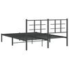 vidaXL Cadre de lit métal sans matelas avec tête de lit noir 150x200cm