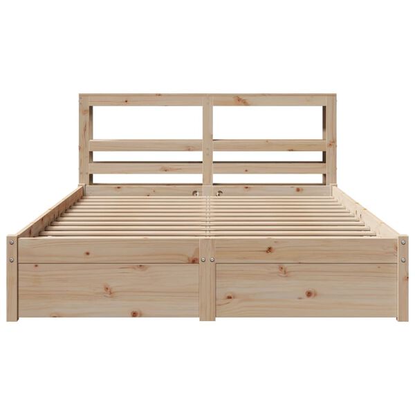 vidaXL Cadre de lit avec t&ecirc;te de lit sans matelas 120x190 cm