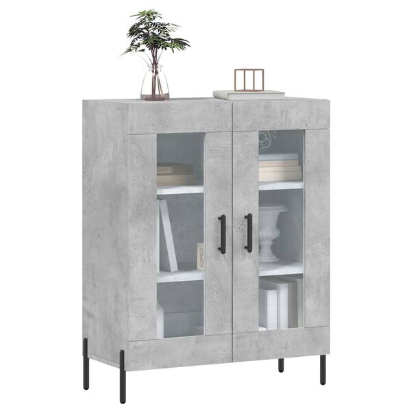 vidaXL Buffet gris b&eacute;ton 69,5x34x90 cm bois d'ing&eacute;nierie
