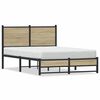 vidaXL Cadre de lit en m&eacute;tal sans matelas ch&ecirc;ne sonoma 120x200 cm