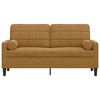 vidaXL Canap&eacute; 2 places avec oreillers d&eacute;coratifs brun 140 cm velours