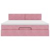 vidaXL Lit ottoman avec matelas et LED Rose 180x200 cm velours