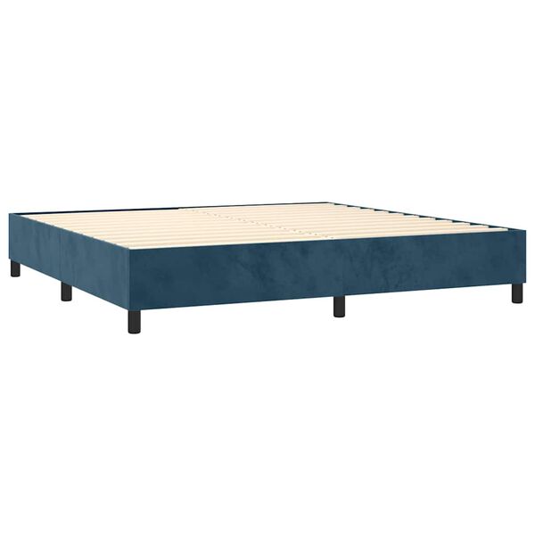 vidaXL Sommier &agrave; lattes de lit avec matelas Bleu fonc&eacute; 90x190 cm