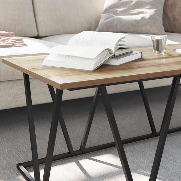 vidaXL Table basse Ch&ecirc;ne artisanal 100 x 50 x 40 cm