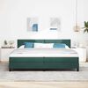 vidaXL Lit &agrave; ressorts avec matelas Vert fonc&eacute; 200 x 200 cm Velours