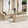 vidaXL Salon de jardin avec coussins 13 pcs beige r&eacute;sine tress&eacute;e