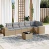 vidaXL Salon de jardin avec coussins 7 pcs beige r&eacute;sine tress&eacute;e
