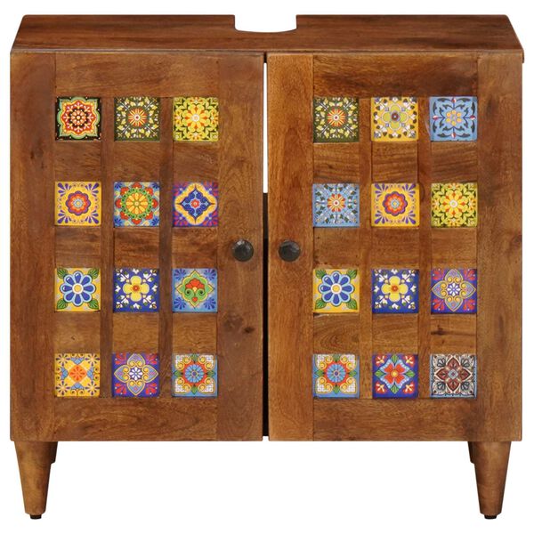 vidaXL Meuble sous Lavabo de Salle de Bain Noyer 62 x 33 x 58 cm