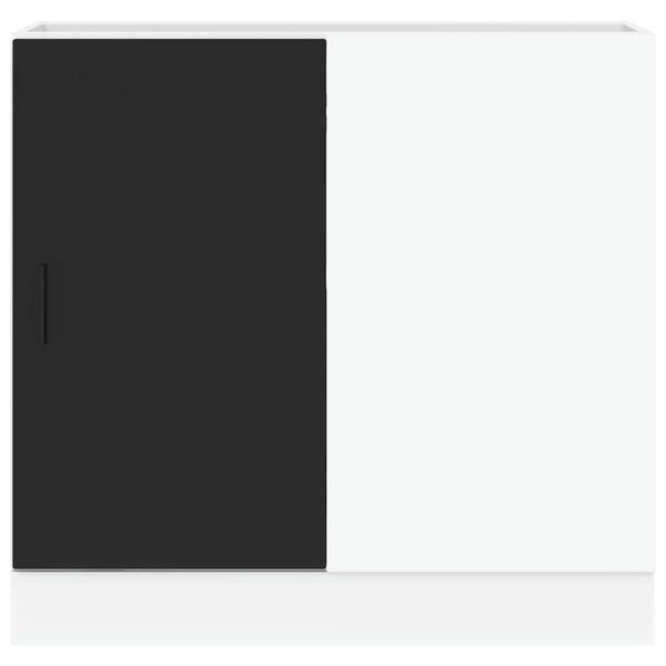 vidaXL Meuble sous évier "Lyon" Bois d'ingénierie noir