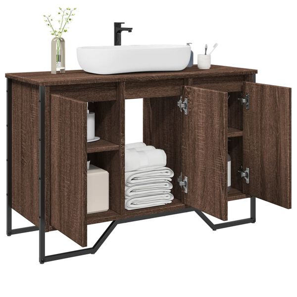 vidaXL Armoire lavabo de salle de bain ch&ecirc;ne marron 91x35x60 cm