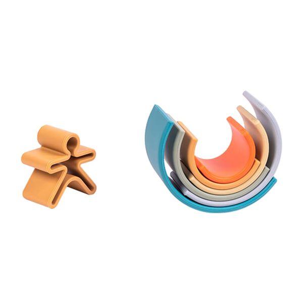 d&euml;na Ensemble de jouets en silicone arc-en-ciel Nature 6 pcs