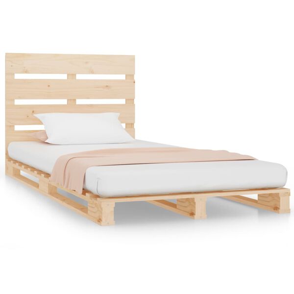 vidaXL Cadre de lit 90x190 cm Bois de pin massif Simple