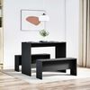 vidaXL Ensemble table à manger et bancs 3 pcs noir bois d'ingénierie