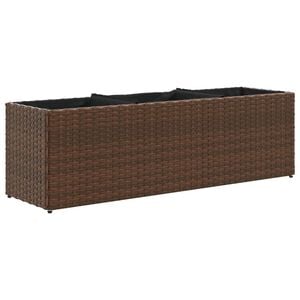 vidaXL Jardini&egrave;re avec 3 pots marron 105x30x32 cm r&eacute;sine tress&eacute;e