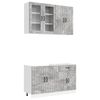 vidaXL Unit&eacute; de cuisine LUCCA 4 pc Gris b&eacute;ton Bois d'ing&eacute;nierie