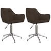 vidaXL Chaises pivotantes &agrave; manger lot de 2 marron fonc&eacute; tissu