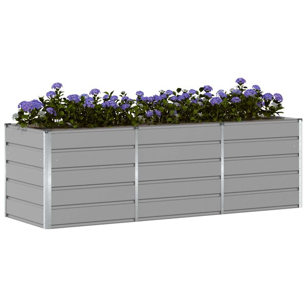 vidaXL Jardini&egrave;re Gris clair 240 x 80 x 75 cm Acier