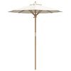 vidaXL Parasol de jardin Blanc cr&egrave;me &Oslash; 270 x 260 cm Bambou
