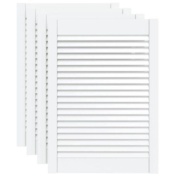 vidaXL Portes d'armoire &agrave; persiennes 4 pcs blanc 69x49,4 cm pin massif