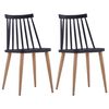 vidaXL Chaises &agrave; manger lot de 2 noir plastique