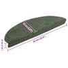 vidaXL Tapis d'escalier autocollants 30 pi&egrave;ces 65 x 21 x 4 cm Vert Demi-rond Grand
