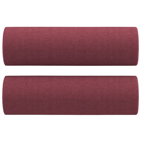 vidaXL Coussins d&eacute;coratifs lot de 2 Rouge bordeaux &Oslash;15x50 cm Tissu