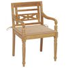 vidaXL Chaises Batavia lot de 2 et coussins beige Bois de teck massif