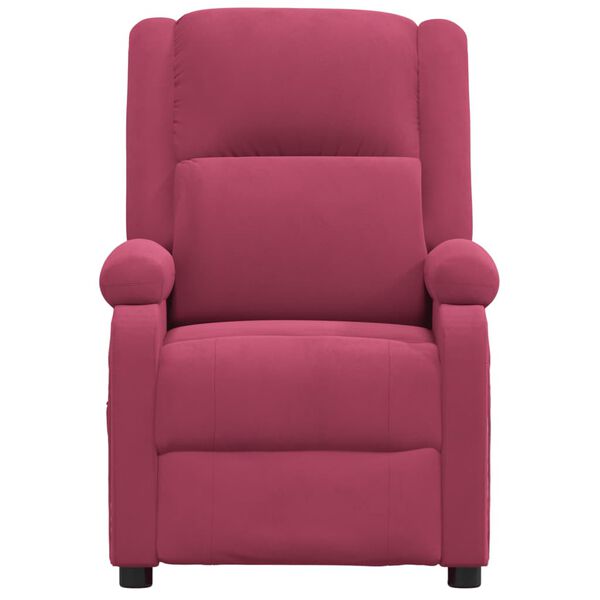 vidaXL Fauteuil inclinable &eacute;lectrique rouge bordeaux velours
