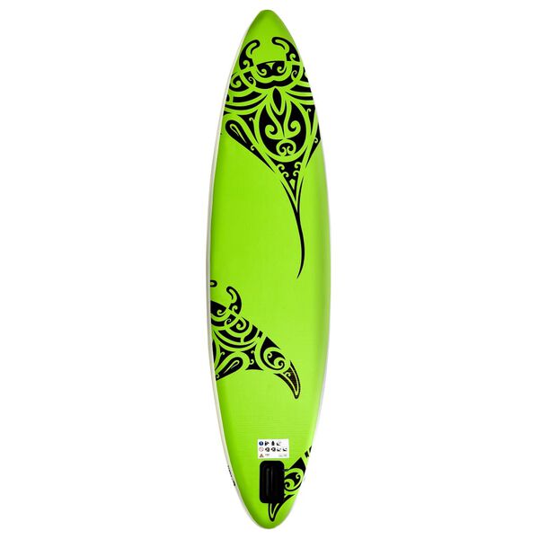 vidaXL Ensemble de planche SUP gonflable 366x76x15 cm Vert