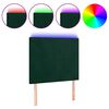 vidaXL T&ecirc;te de lit &agrave; LED Vert fonc&eacute; 80x5x118/128 cm Velours