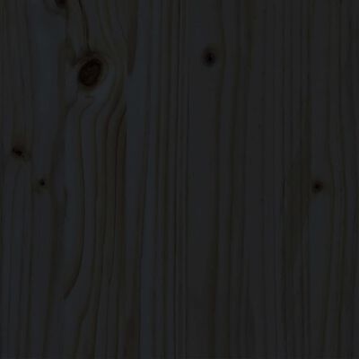 vidaXL Cadre de lit Noir Bois de pin massif 100x200 cm