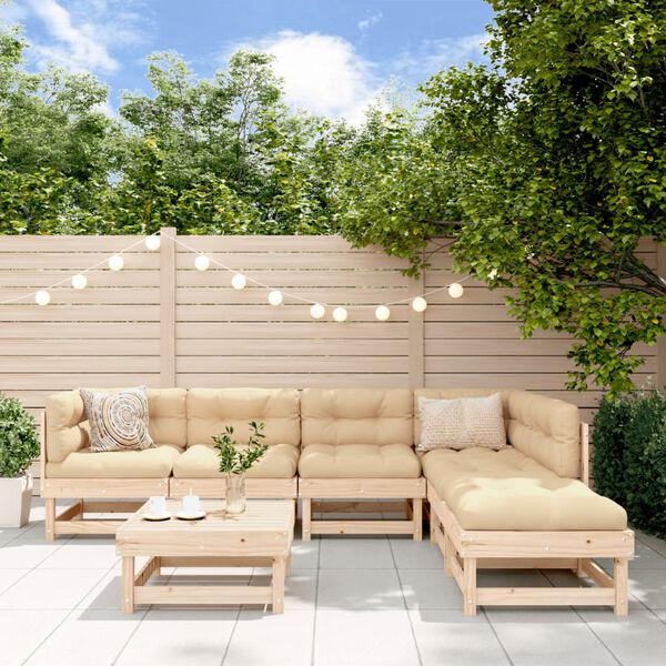 vidaXL Salon de jardin 7 pcs Bois de pin massif