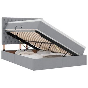 vidaXL Lit avec rangement et LED Gris clair 140 x 200 cm Polyester