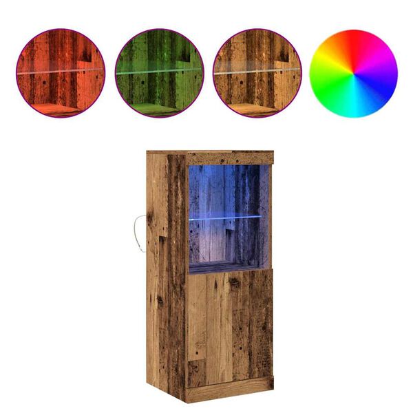 vidaXL Buffet LED Bois ancien 41 x 37 x 100 cm Bois d'ing&eacute;nierie