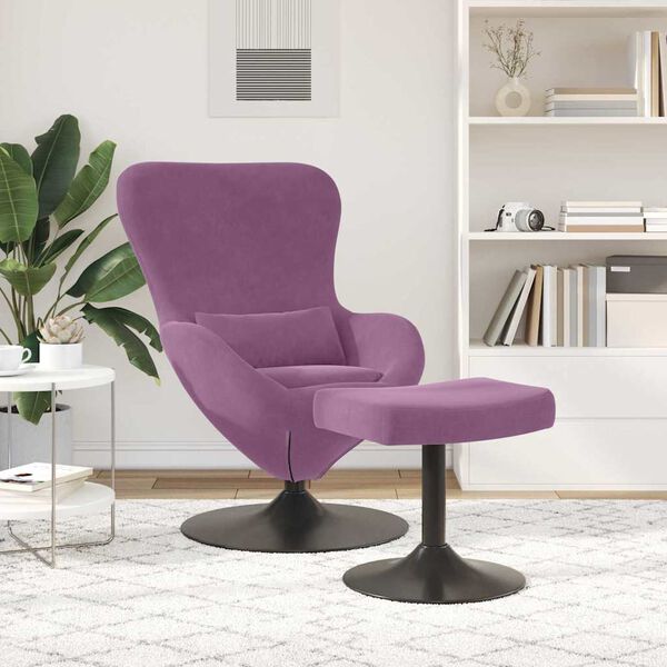 vidaXL Chaise &OElig;uf avec Pouf Violet Velours